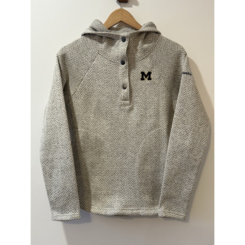 Columbia Michigan Wolverines Women's Pullover Sz S Gray Darling Days Pockets